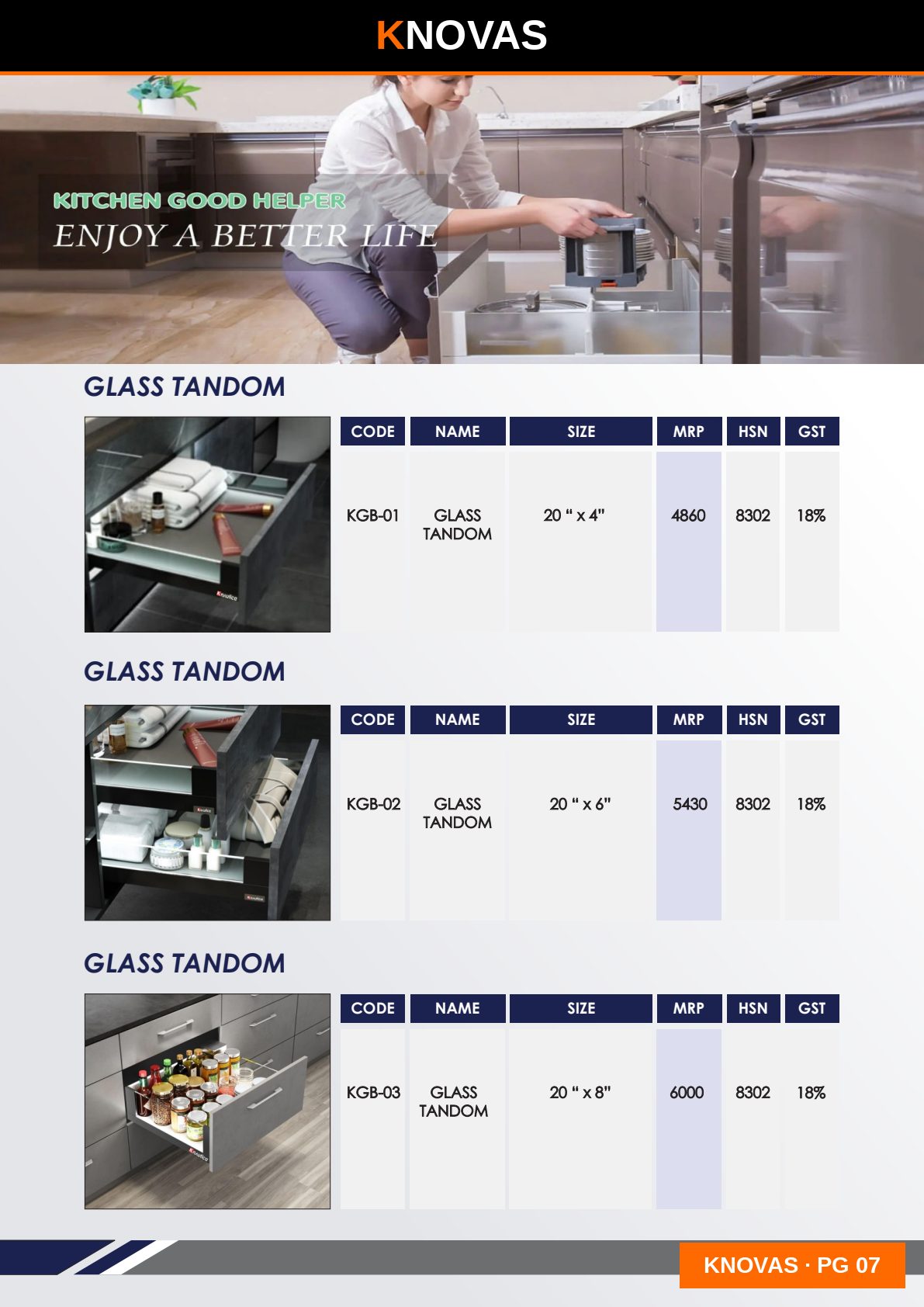 GLASS TANDOM SERIES — catalogue page 1