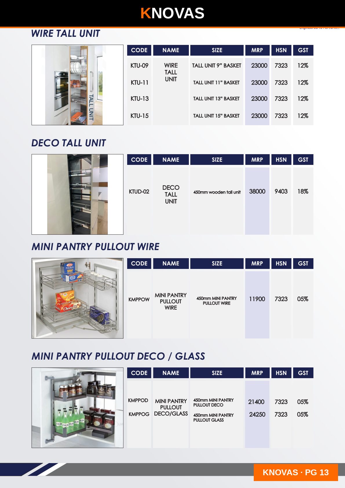 TALL UNIT SERIES — catalogue page 1