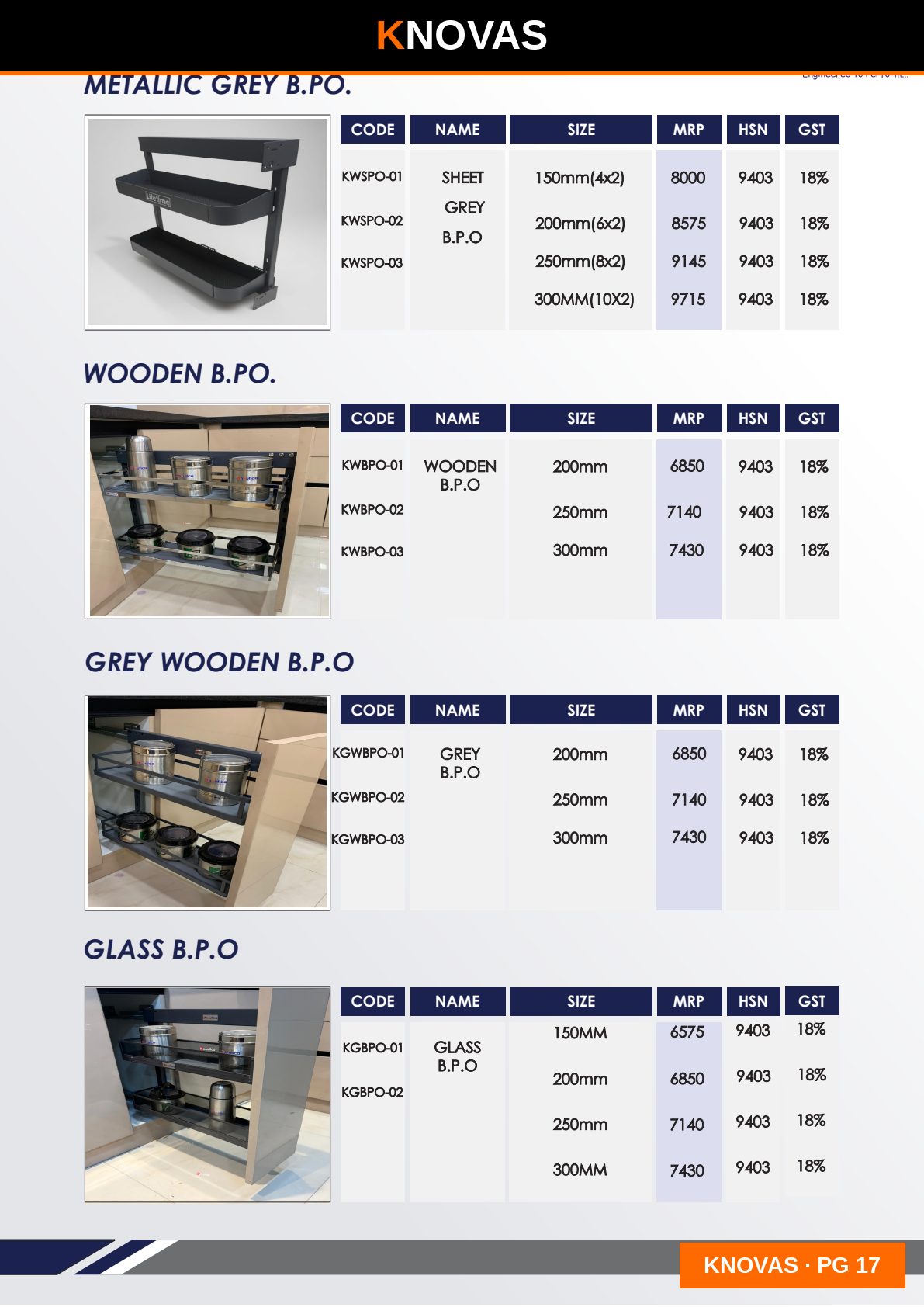 BOTTLE PULLOUT SERIES — catalogue page 1