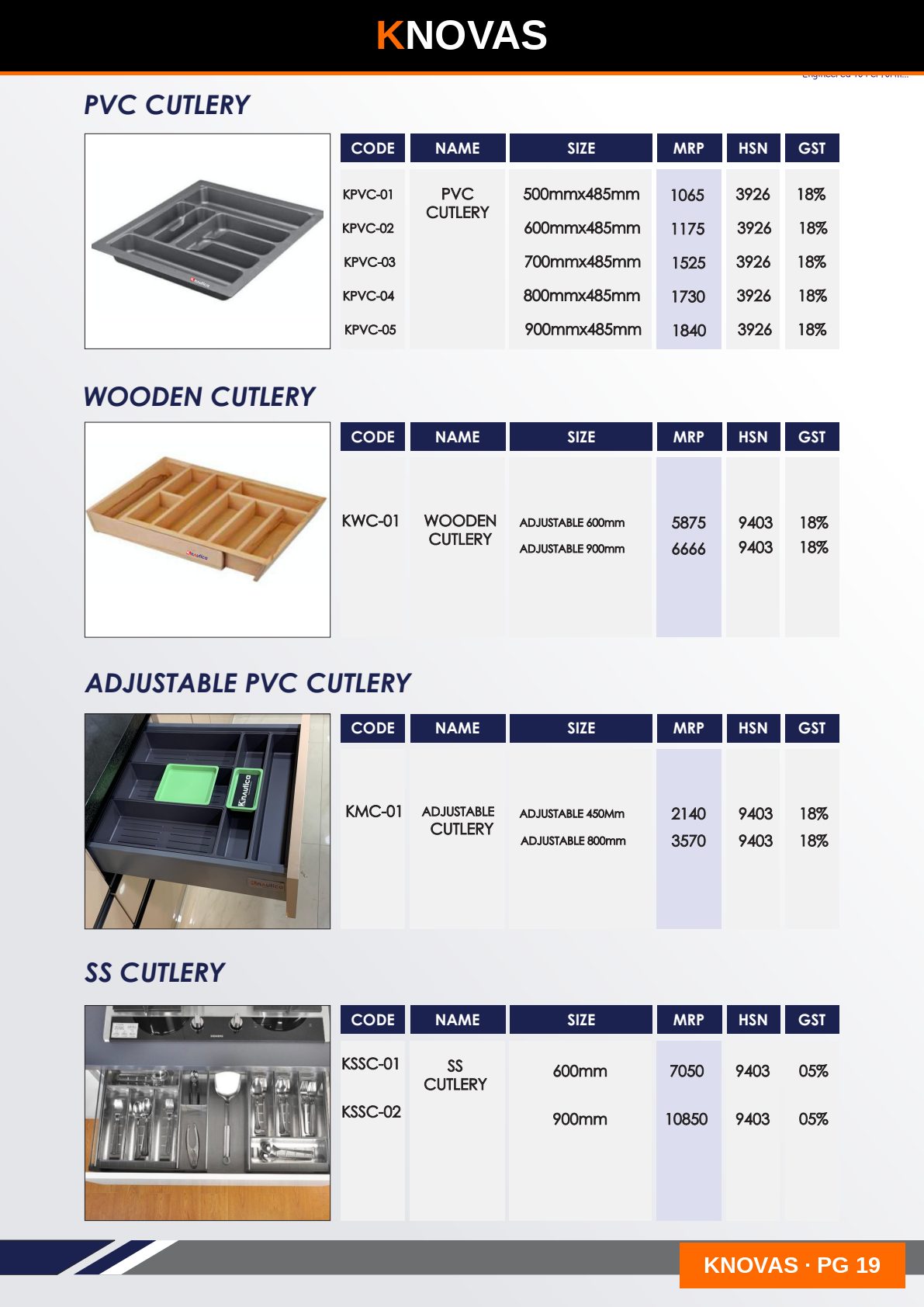 CUTLERY SERIES — catalogue page 1