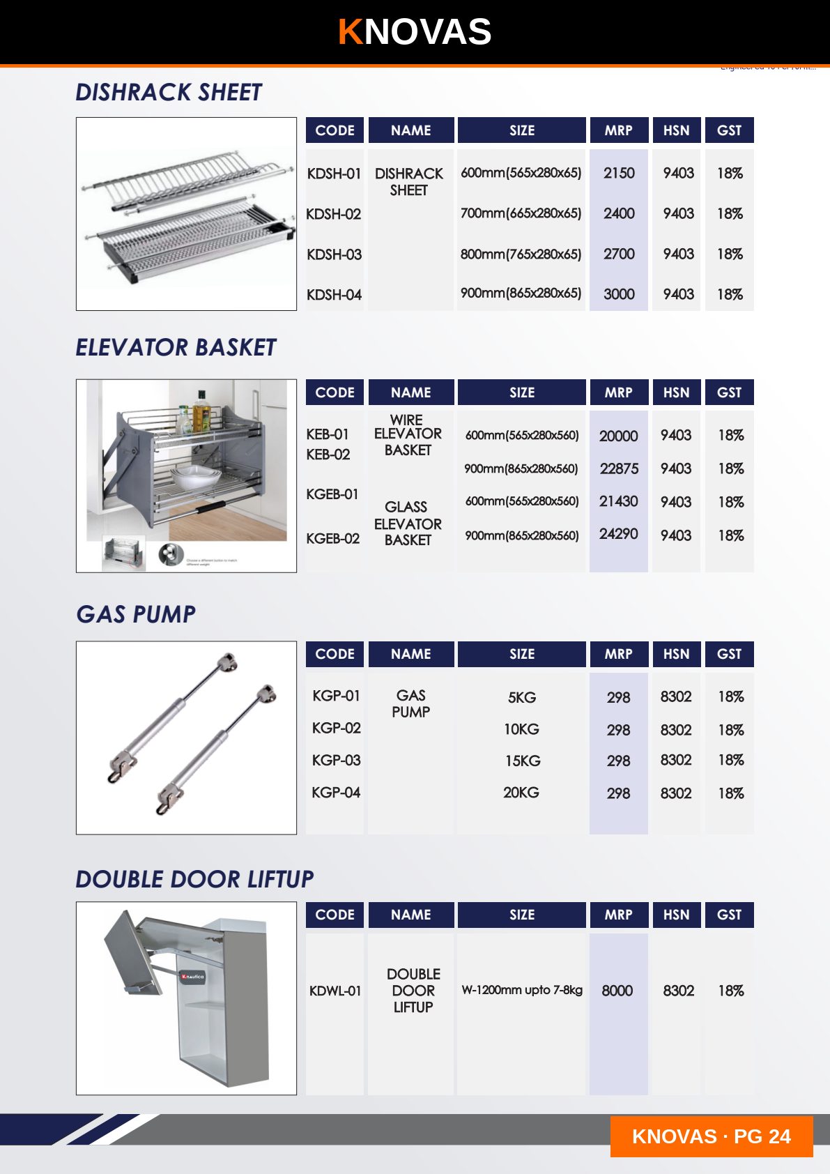 UPPER CABINET SERIES — catalogue page 1