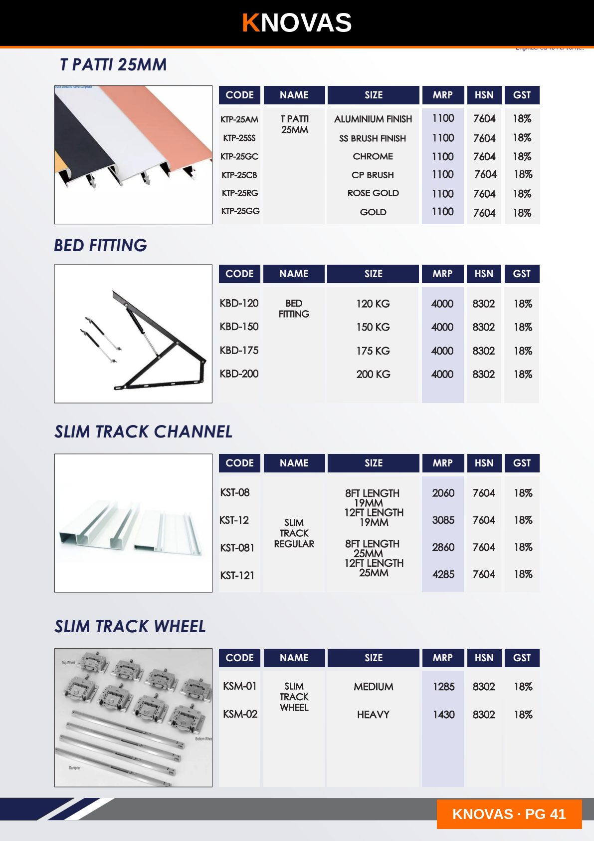 SLIDING SERIES — catalogue page 1