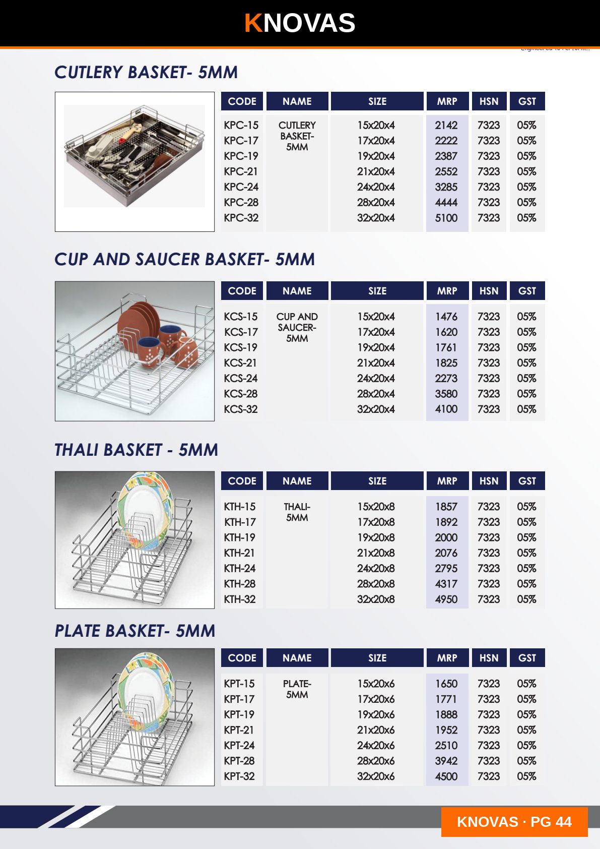 KITCHEN BASKET SERIES — catalogue page 1