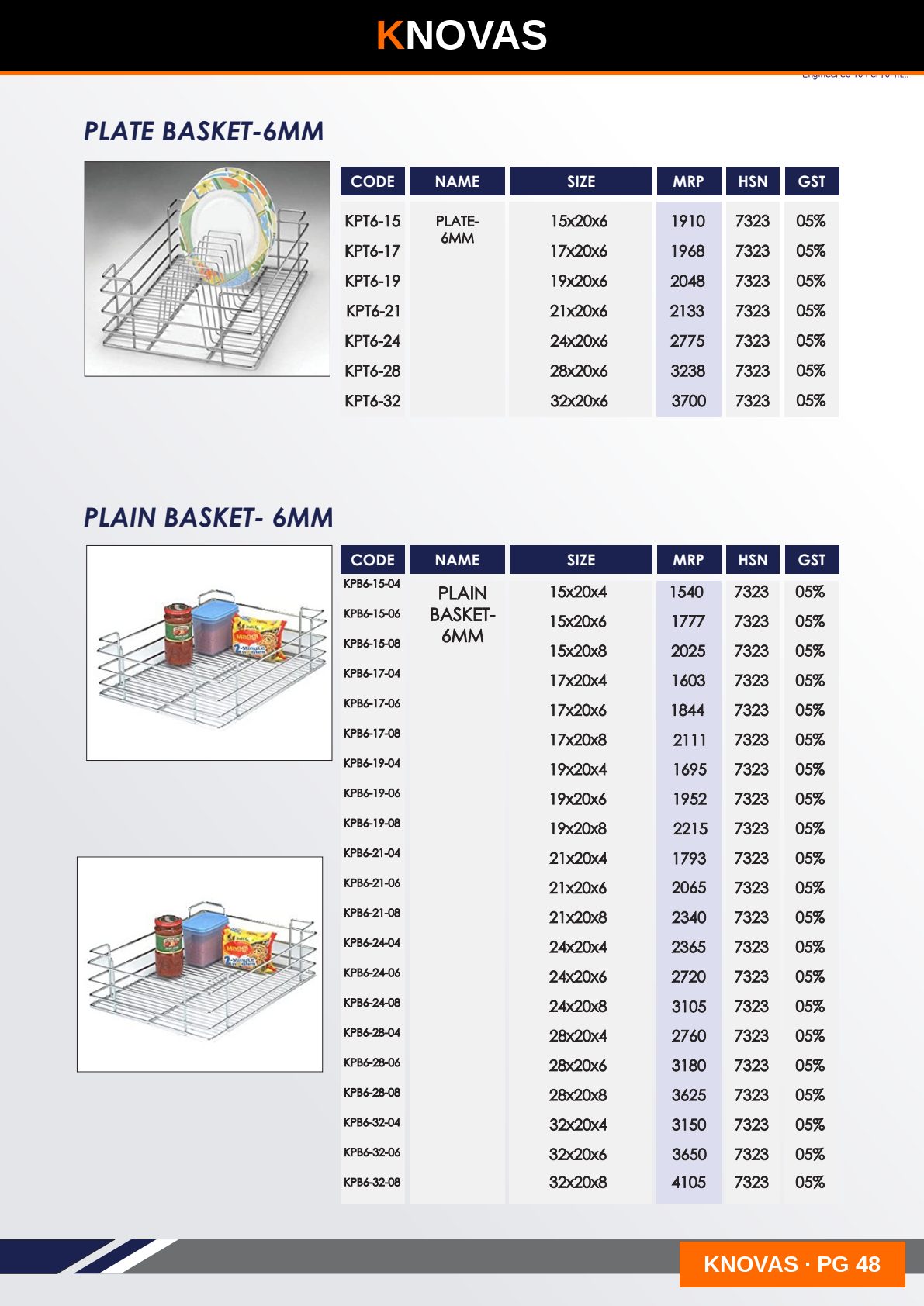 KITCHEN BASKET SERIES — catalogue page 5